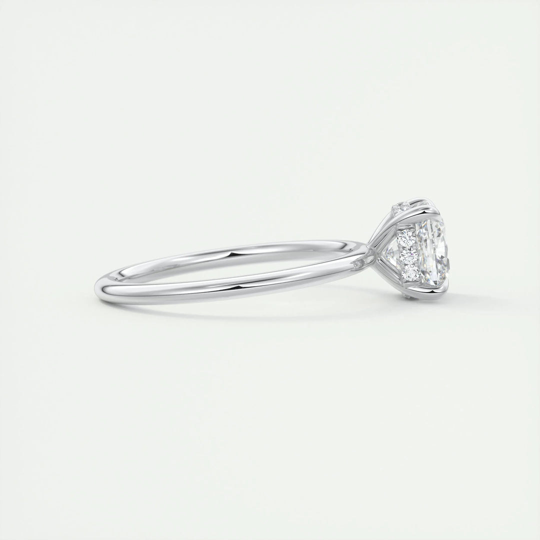 2ct Cushion F- VS1 Lab Grown Diamond Hidden Halo Engagement Ring
