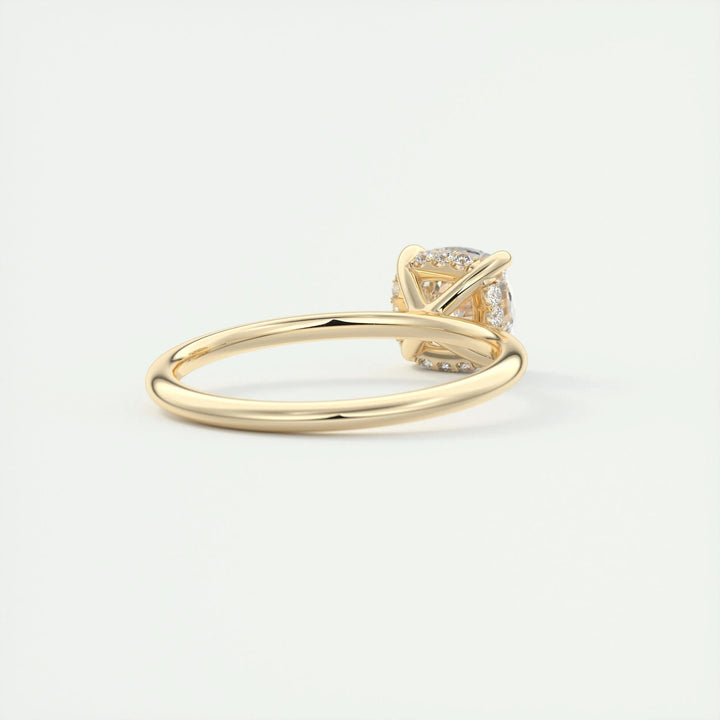 2ct Cushion F- VS1 Lab Grown Diamond Hidden Halo Engagement Ring