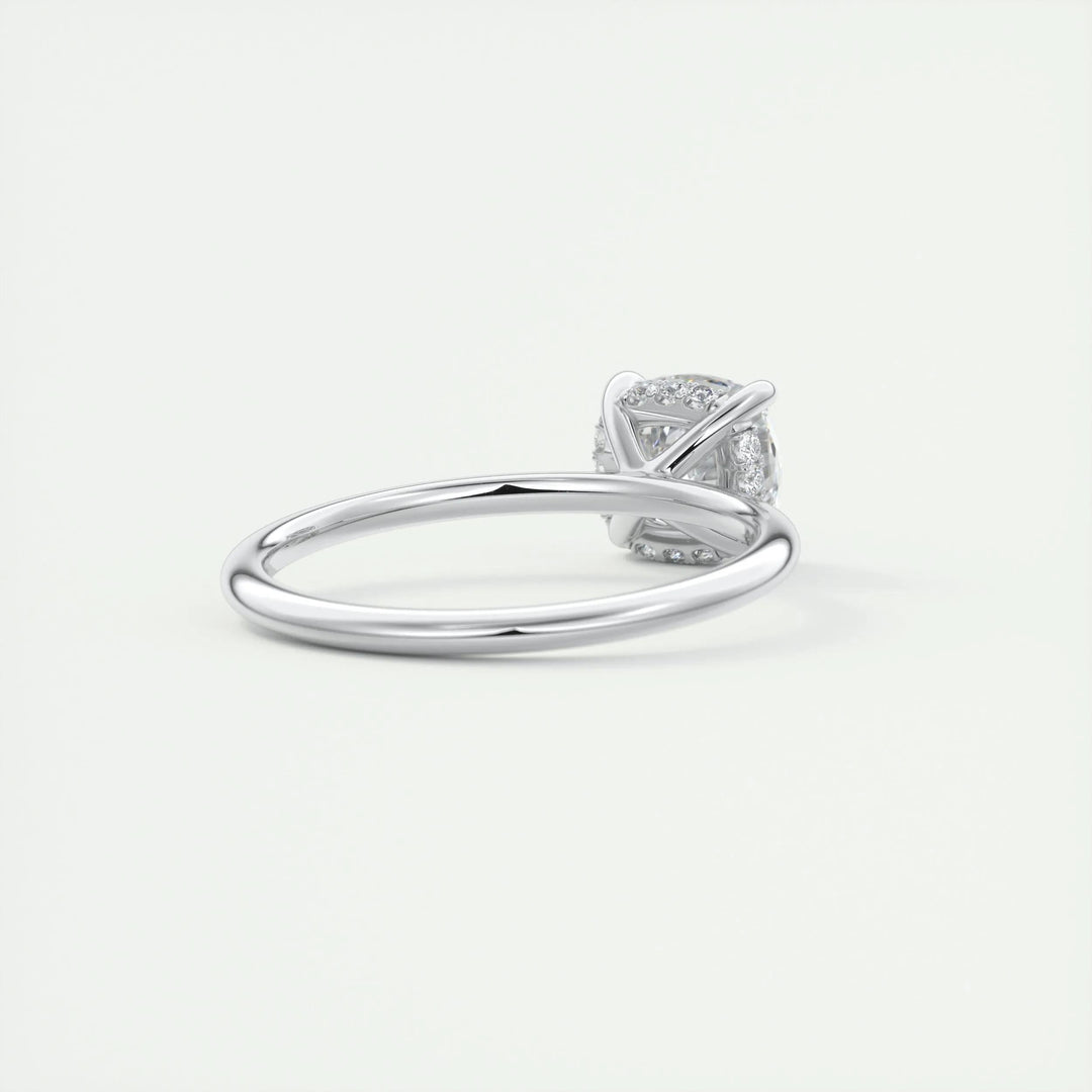 2ct Cushion F- VS1 Lab Grown Diamond Hidden Halo Engagement Ring
