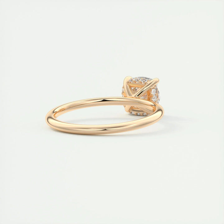 2ct Cushion F- VS1 Lab Grown Diamond Hidden Halo Engagement Ring