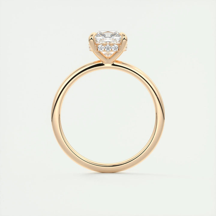 2ct Cushion F- VS1 Lab Grown Diamond Hidden Halo Engagement Ring