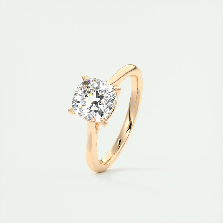 2ct Cushion F- VS1 Lab Grown Diamond Solitaire Engagement Ring