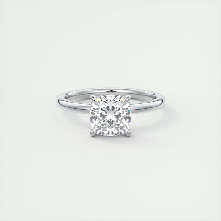 2ct Cushion F- VS1 Lag Grown Diamond Solitaire Engagement Ring