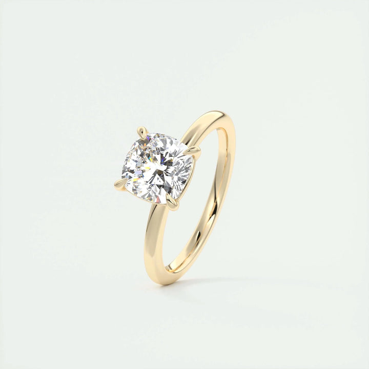 2ct Cushion F- VS1 Lag Grown Diamond Solitaire Engagement Ring