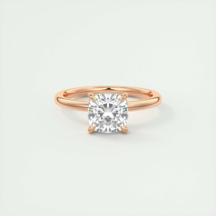 2ct Cushion F- VS1 Lag Grown Diamond Solitaire Engagement Ring