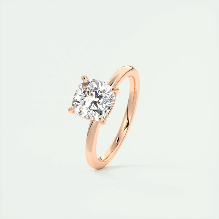 2ct Cushion F- VS1 Lag Grown Diamond Solitaire Engagement Ring