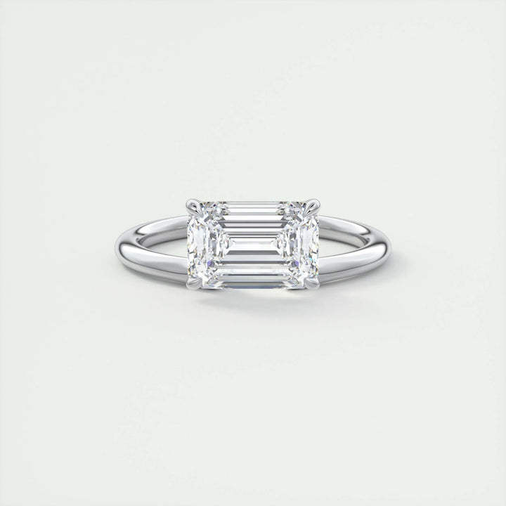 2ct Emerald Cut F- VS1 Lab Grown Diamond Solitaire Engagement Ring
