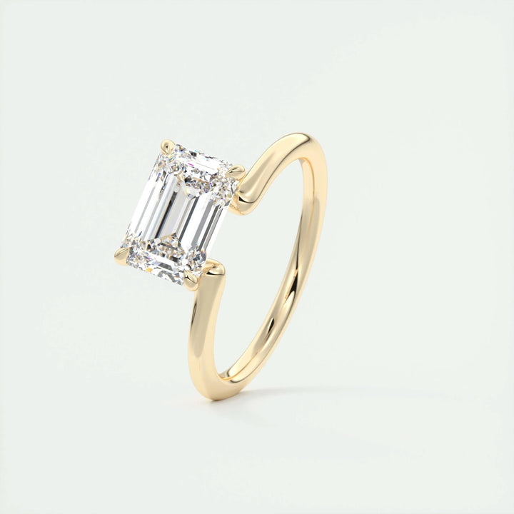2ct Emerald Cut F- VS1 Lab Grown Diamond Solitaire Engagement Ring
