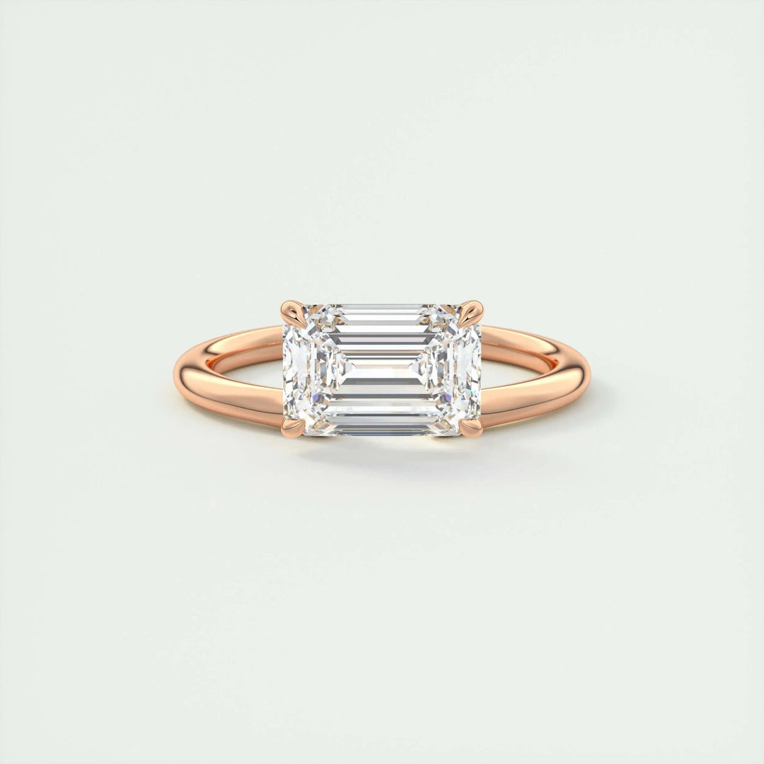 2ct Emerald Cut F- VS1 Lab Grown Diamond Solitaire Engagement Ring