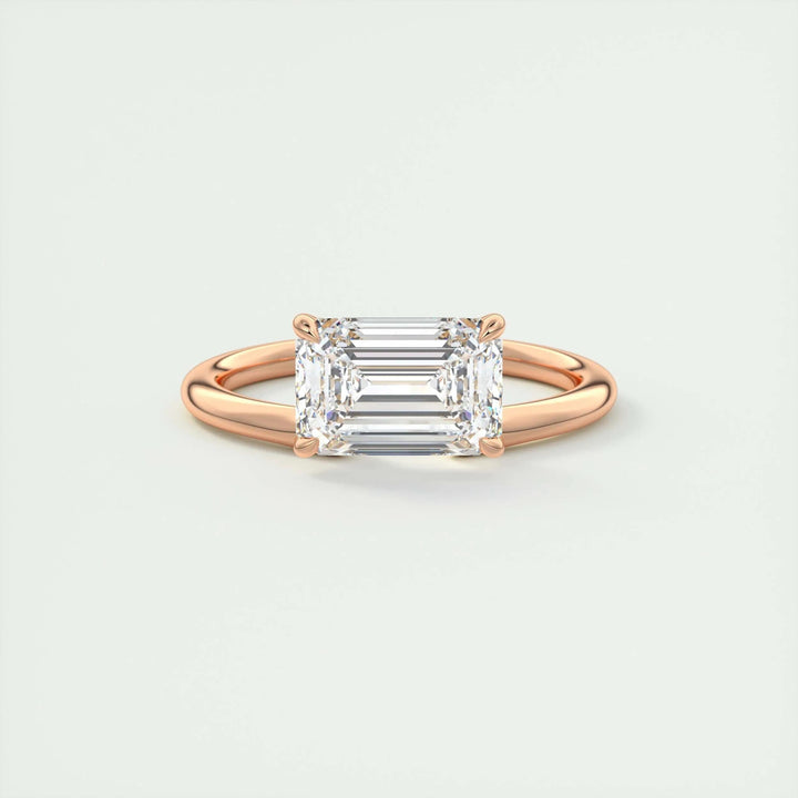 2ct Emerald Cut F- VS1 Lab Grown Diamond Solitaire Engagement Ring