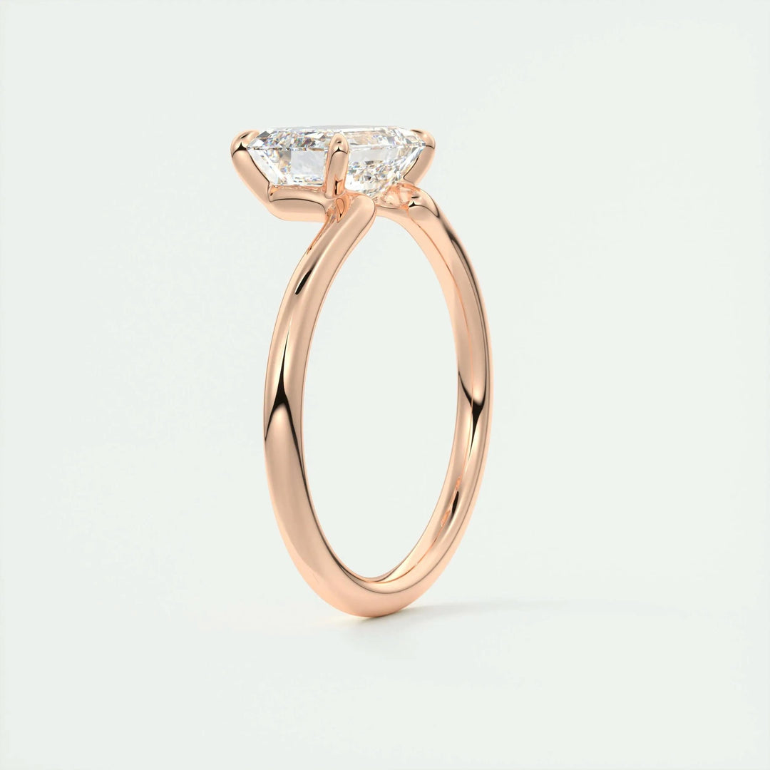 2ct Emerald Cut F- VS1 Lab Grown Diamond Solitaire Engagement Ring