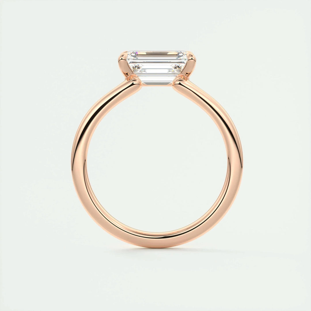 2ct Emerald Cut F- VS1 Lab Grown Diamond Solitaire Engagement Ring