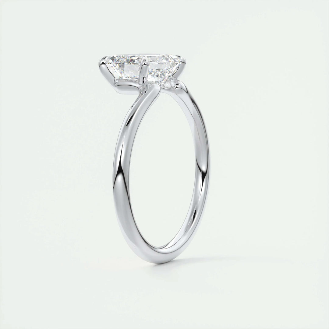 2ct Emerald Cut F- VS1 Lab Grown Diamond Solitaire Engagement Ring