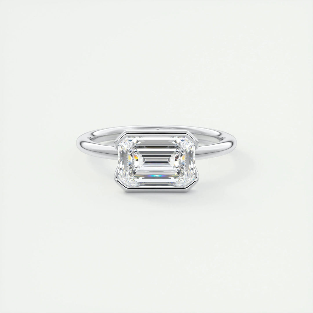 2ct Emerald F- VS1 Lab Grown Diamond Solitaire Engagement Ring