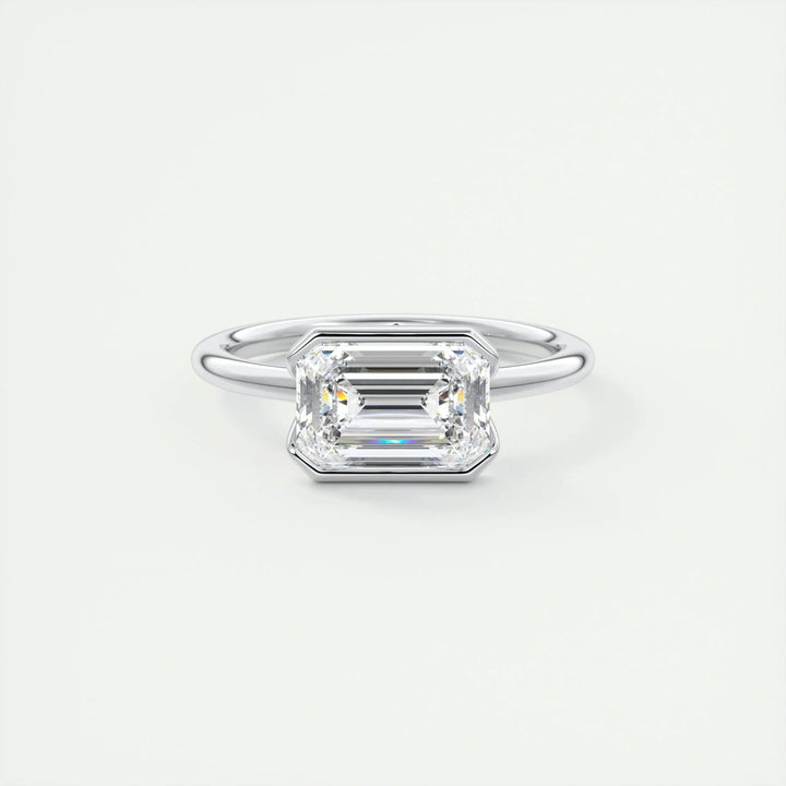 2ct Emerald F- VS1 Lab Grown Diamond Solitaire Engagement Ring