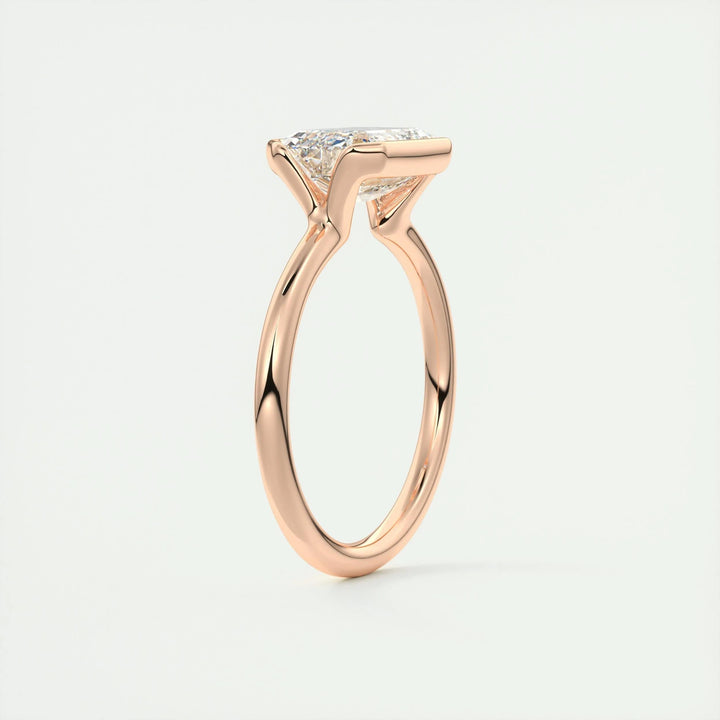 2ct Emerald F- VS1 Lab Grown Diamond Solitaire Engagement Ring