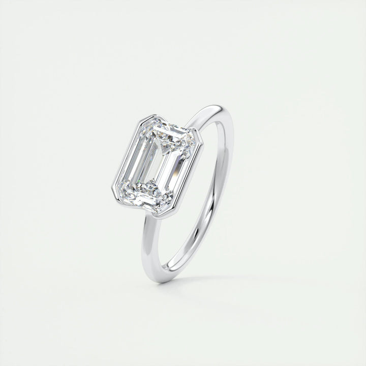 2ct Emerald F- VS1 Lab Grown Diamond Solitaire Engagement Ring