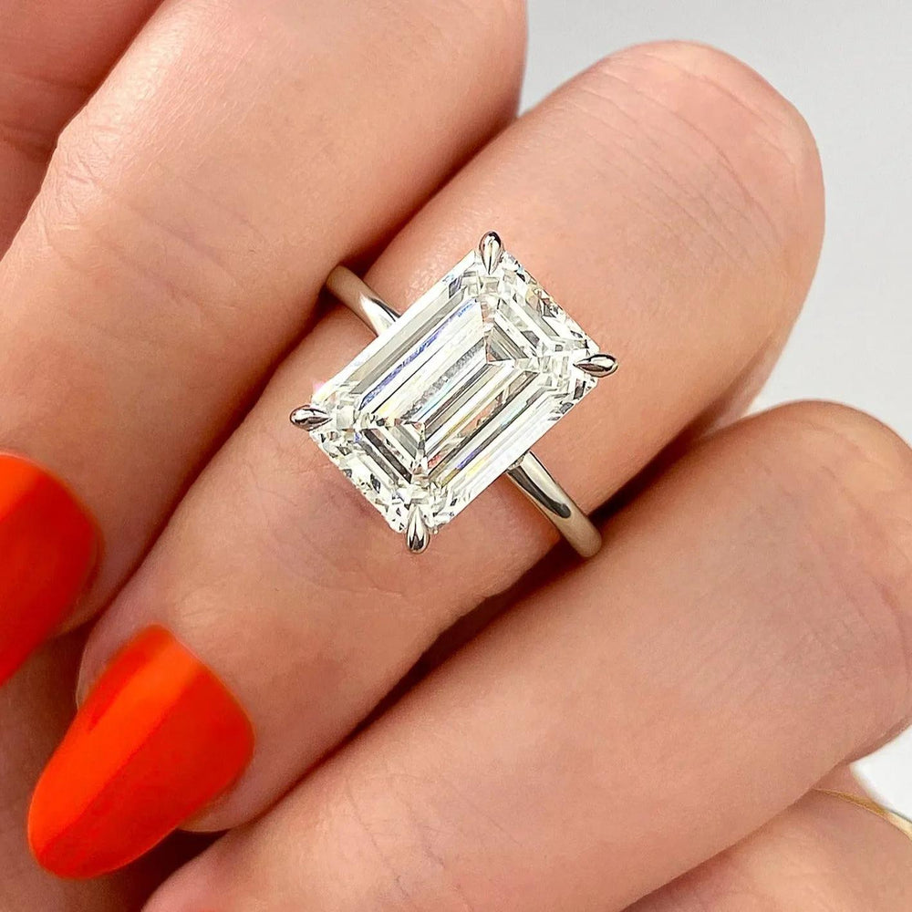 2ct Emerald F- VS1 Lag Grown Diamond Solitaire Engagement Ring