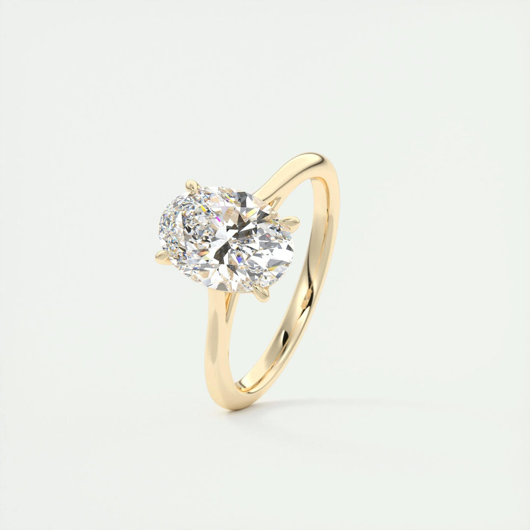 2ct Oval F- VS1 Lab Grown Diamond Solitaire Engagement Ring