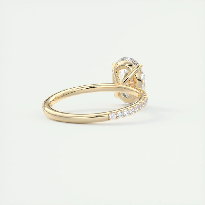 2ct Oval F- VS1 Lag Grown Diamond Pave Engagement Ring