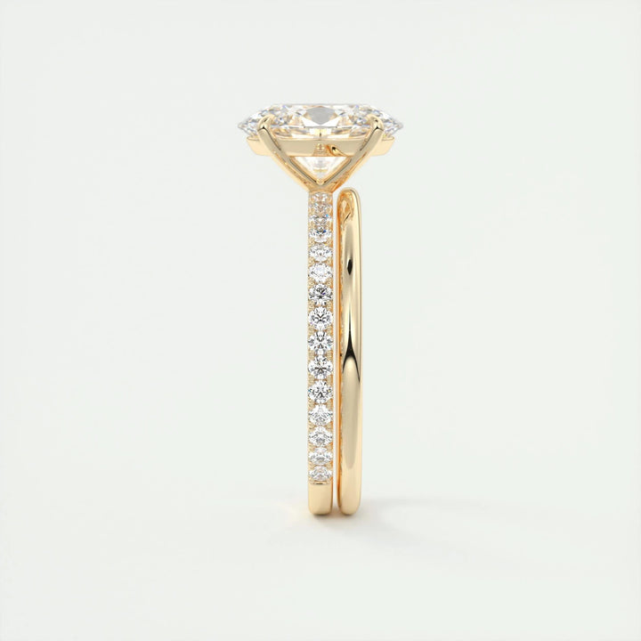 2ct Oval F- VS1 Lag Grown Diamond Pave Engagement Ring
