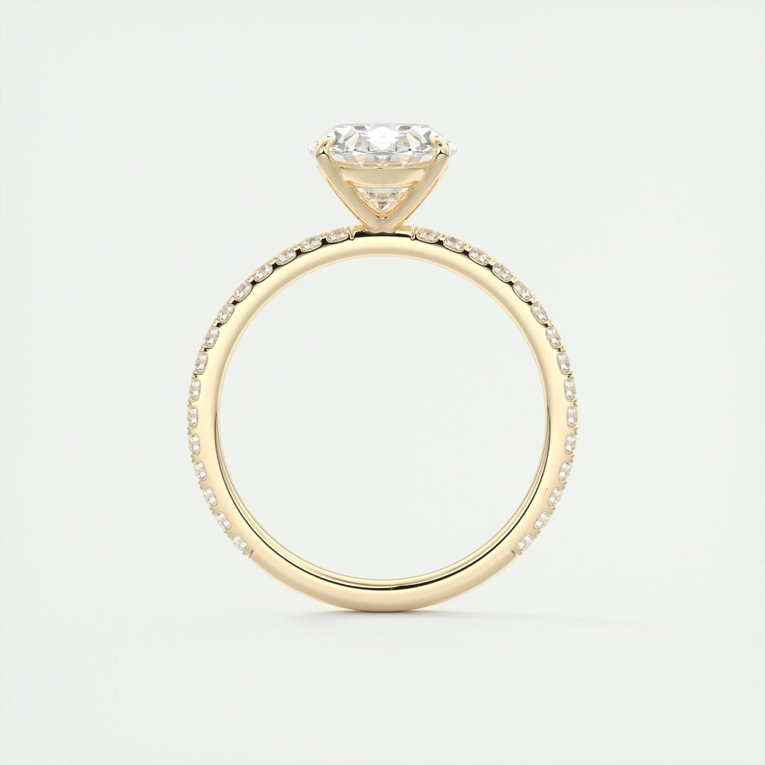 2ct Oval F- VS1 Lag Grown Diamond Pave Engagement Ring