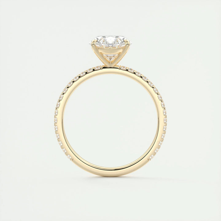 2ct Oval F- VS1 Lag Grown Diamond Pave Engagement Ring