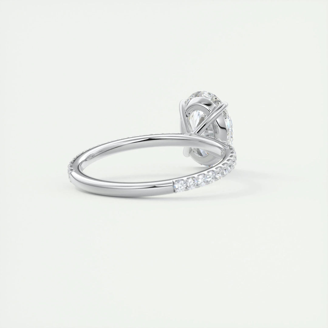 2ct Oval F- VS1 Lag Grown Diamond Pave Engagement Ring