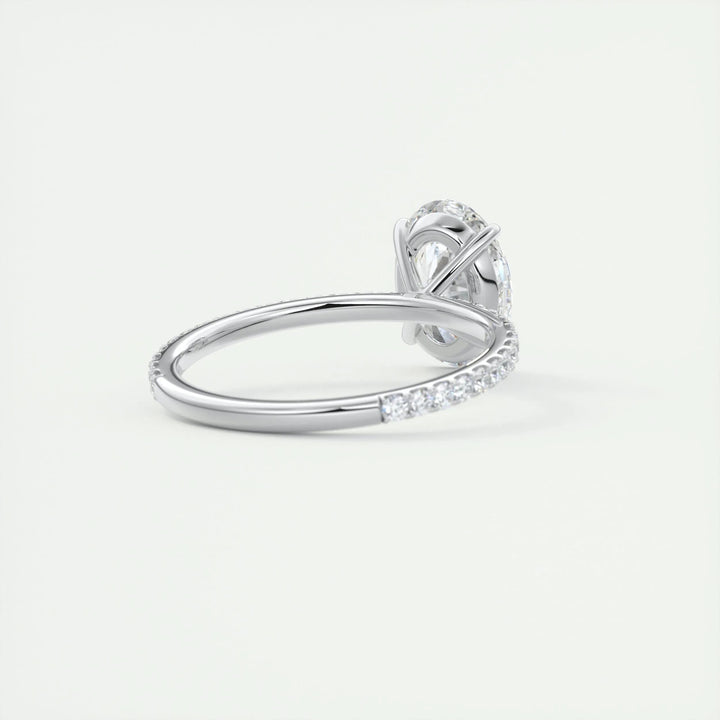 2ct Oval F- VS1 Lag Grown Diamond Pave Engagement Ring