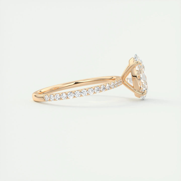 2ct Oval F- VS1 Lag Grown Diamond Pave Engagement Ring