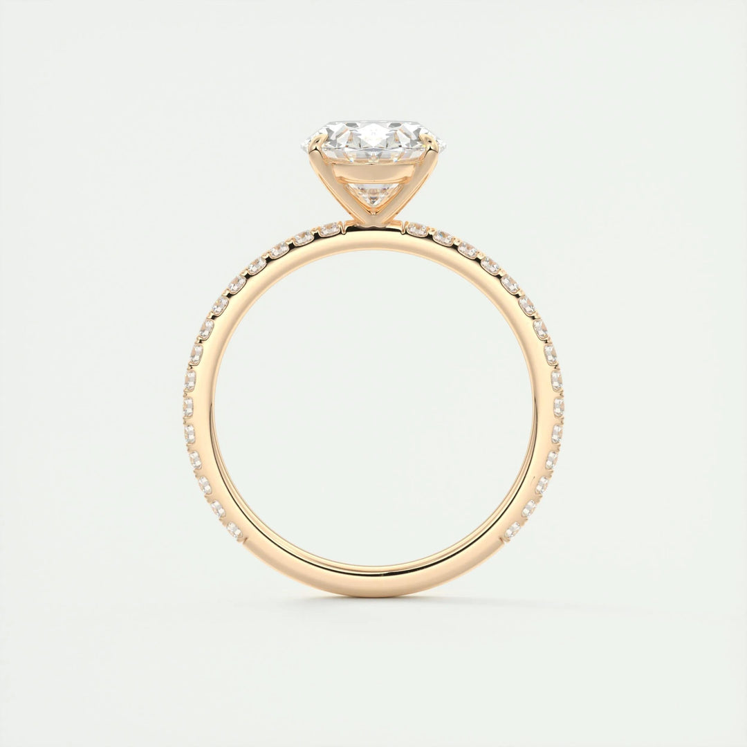 2ct Oval F- VS1 Lag Grown Diamond Pave Engagement Ring