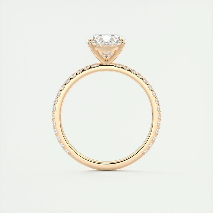 2ct Oval F- VS1 Lag Grown Diamond Pave Engagement Ring
