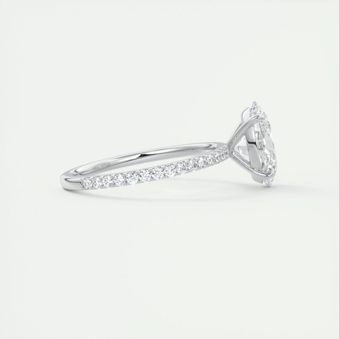 2ct Oval F- VS1 Lag Grown Diamond Pave Engagement Ring