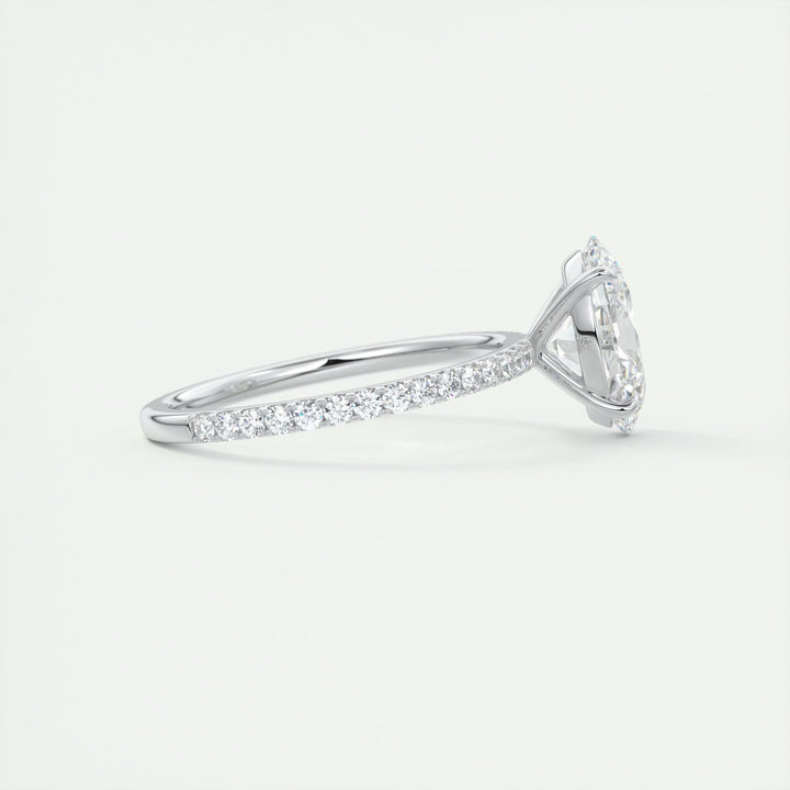 2ct Oval F- VS1 Lag Grown Diamond Pave Engagement Ring