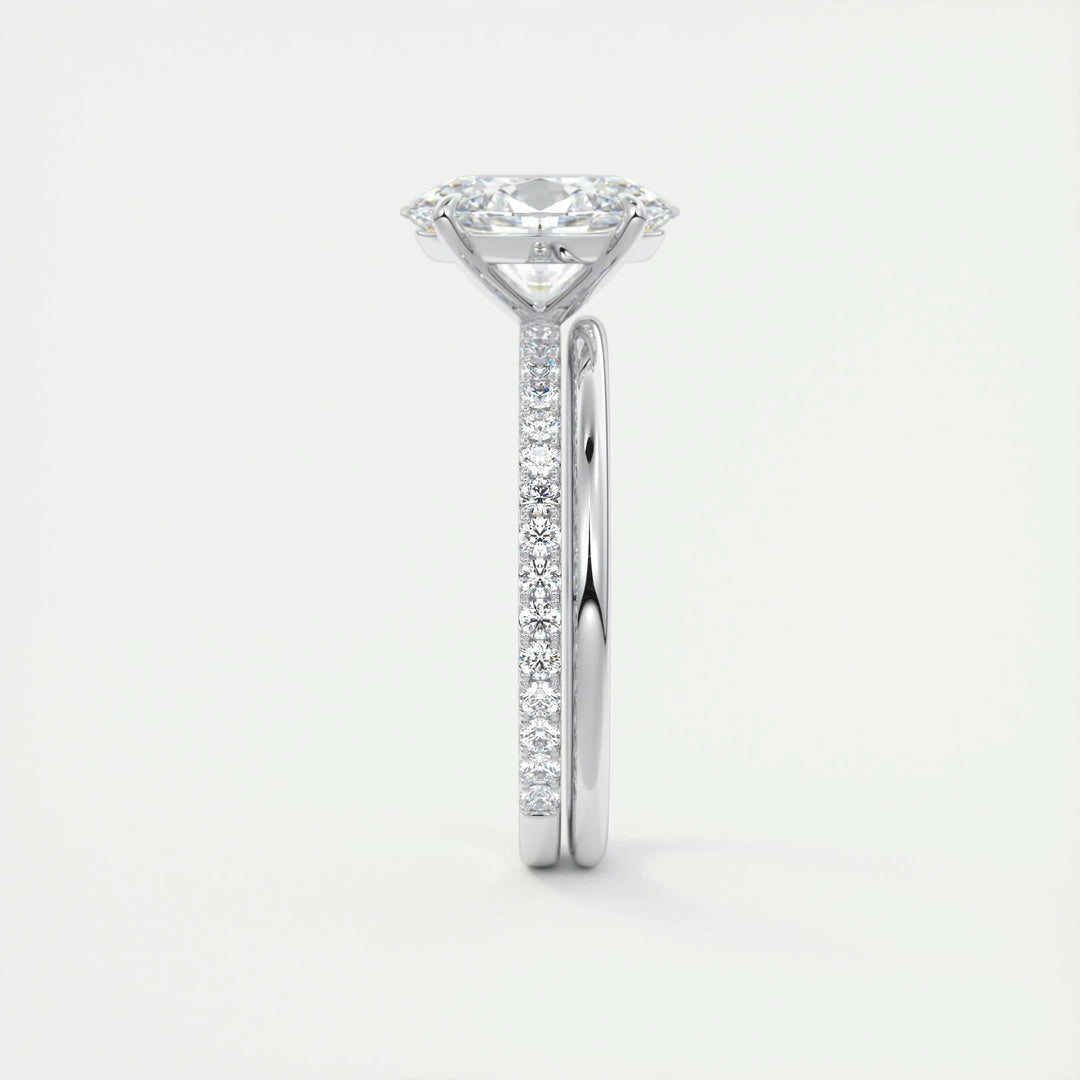 2ct Oval F- VS1 Lag Grown Diamond Pave Engagement Ring