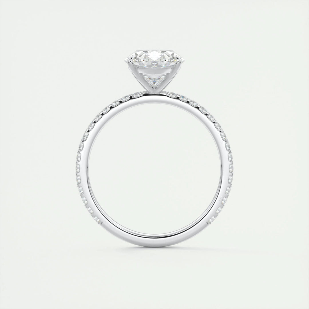 2ct Oval F- VS1 Lag Grown Diamond Pave Engagement Ring