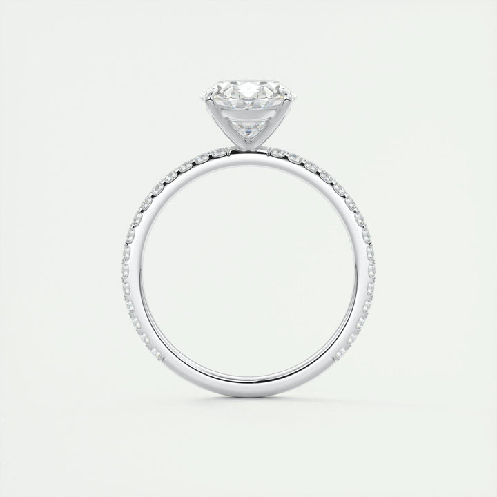 2ct Oval F- VS1 Lag Grown Diamond Pave Engagement Ring