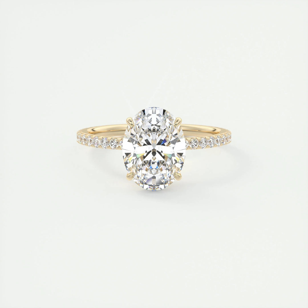 2ct Oval F- VS1 Lag Grown Diamond Pave Engagement Ring