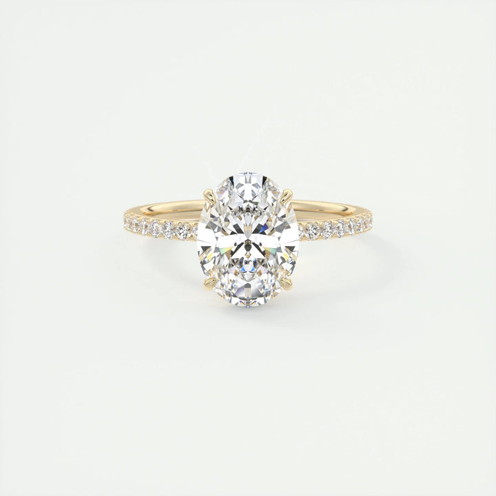 2ct Oval F- VS1 Lag Grown Diamond Pave Engagement Ring