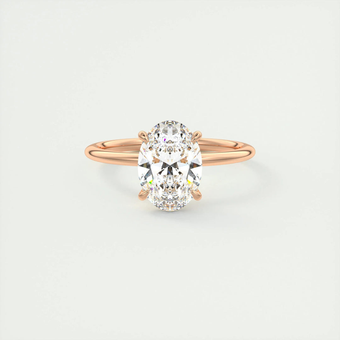 2ct Oval F- VS1 Lag Grown Diamond Solitaire Engagement Ring
