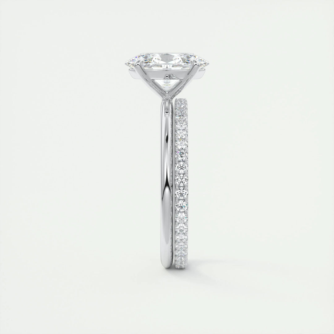 2ct Oval F- VS1 Lag Grown Diamond Solitaire Engagement Ring