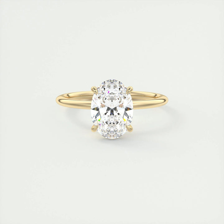 2ct Oval F- VS1 Lag Grown Diamond Solitaire Engagement Ring