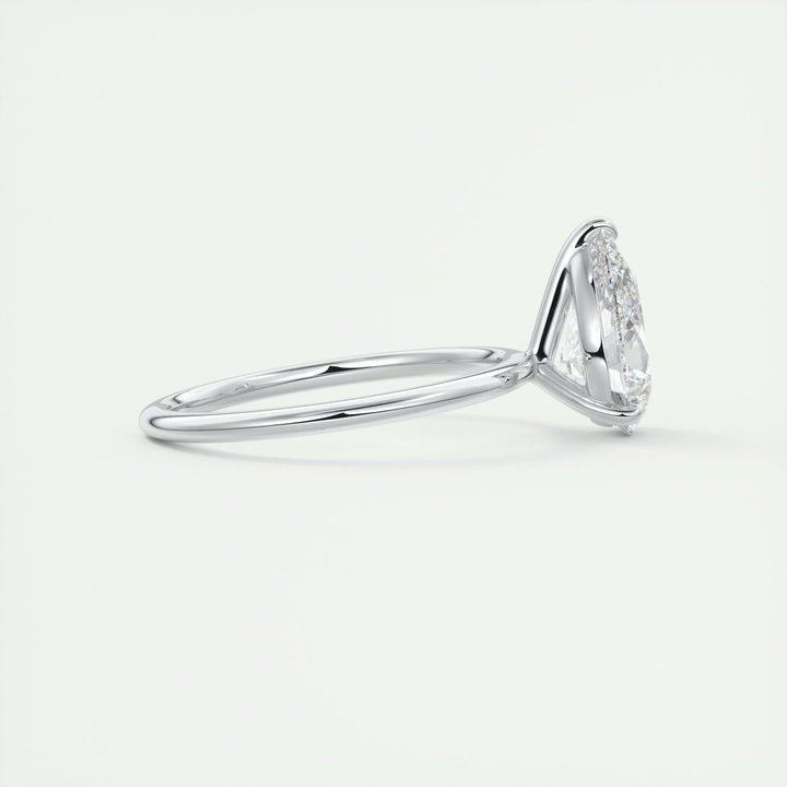2ct Pear F- VS1 Lag Grown Diamond Solitaire Engagement Ring