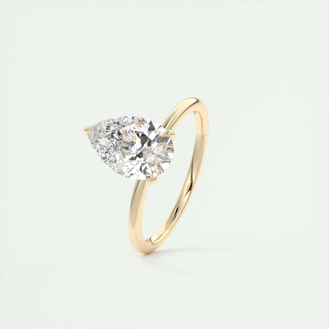 2ct Pear F- VS1 Lag Grown Diamond Solitaire Engagement Ring