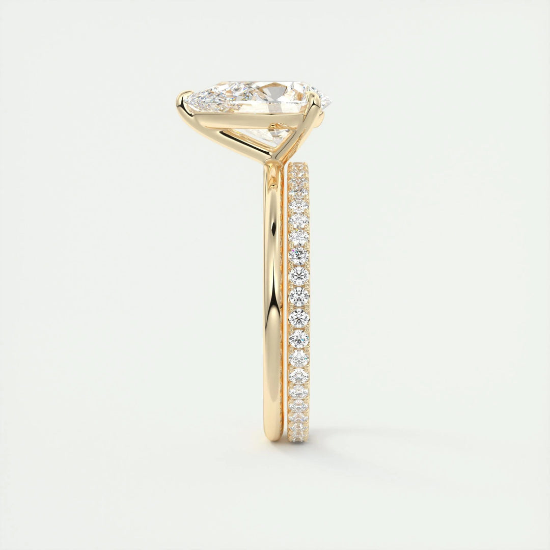 2ct Pear F- VS1 Lag Grown Diamond Solitaire Engagement Ring
