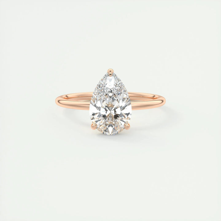 2ct Pear F- VS1 Lag Grown Diamond Solitaire Engagement Ring