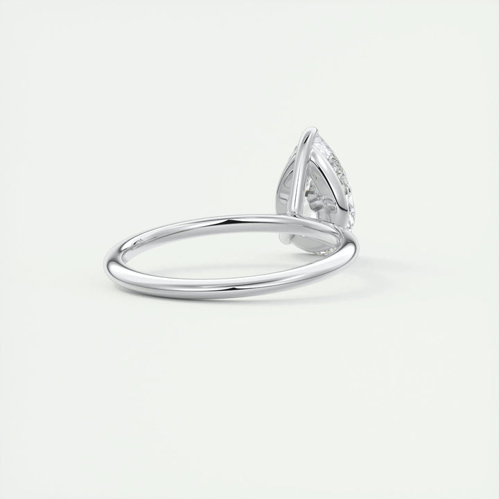 2ct Pear F- VS1 Lag Grown Diamond Solitaire Engagement Ring