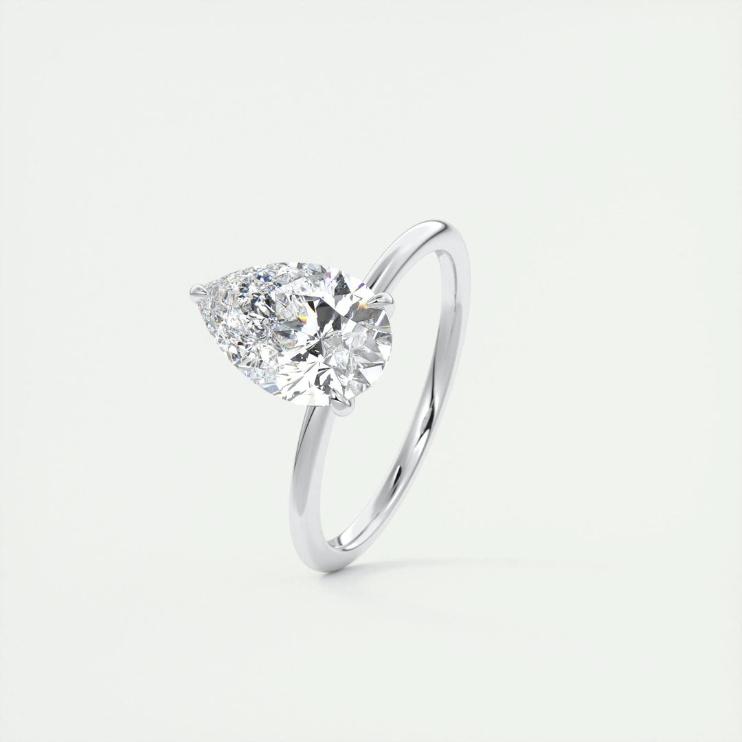2ct Pear F- VS1 Lag Grown Diamond Solitaire Engagement Ring
