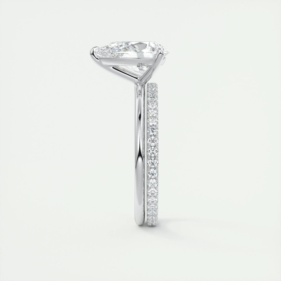 2ct Pear F- VS1 Lag Grown Diamond Solitaire Engagement Ring