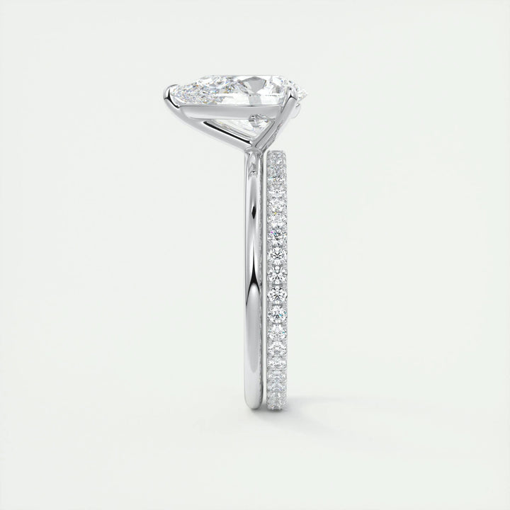 2ct Pear F- VS1 Lag Grown Diamond Solitaire Engagement Ring